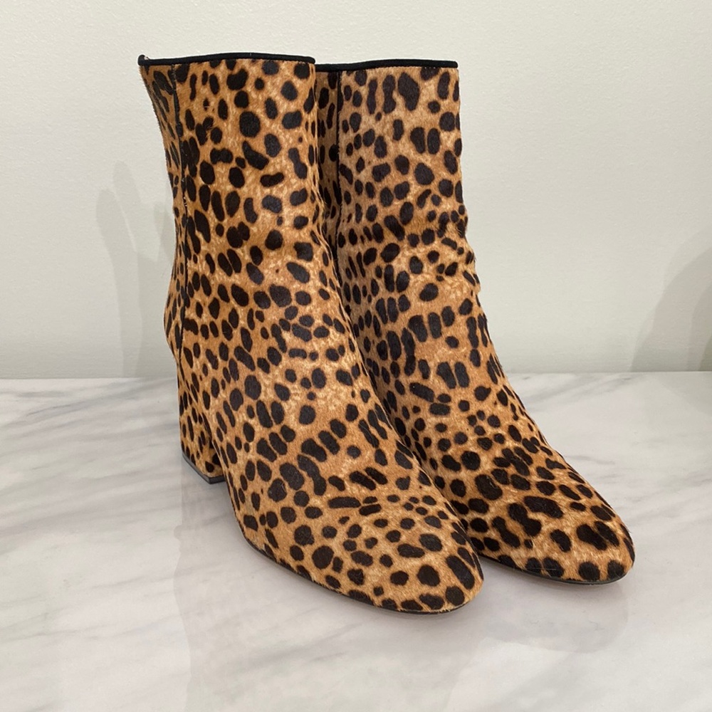 Jcrew Leopard Calf Hair Booties